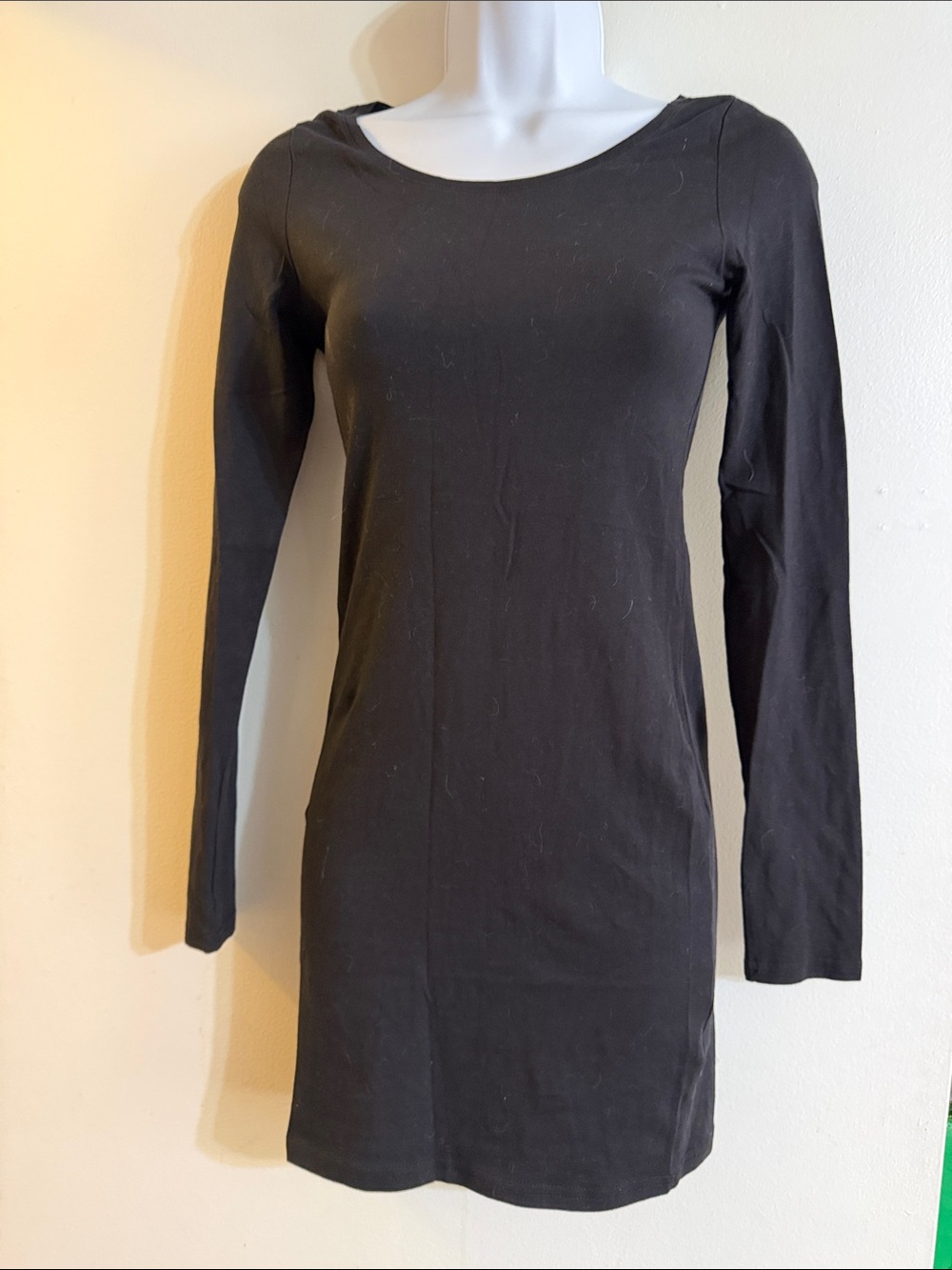 NWT Divided Women’s Classic Black Long-Sleeve Cotton Dress Size 6